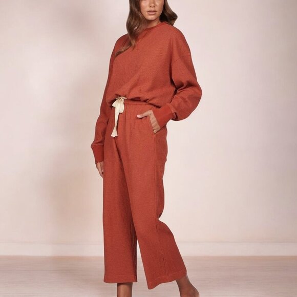 Charlie Holiday Locale Waffle Sweatshirt & Journey Lounge Pants Set - Picture 2 of 6